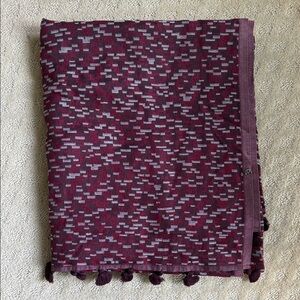lululemon athletica Burgundy and Light Gray Patterned Scarf Wrap